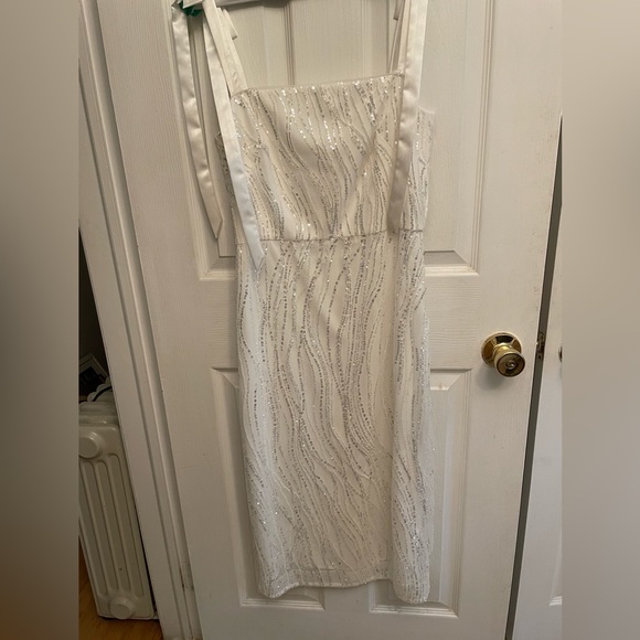 White, sequined ML by Monique Lhuillier party dress - Picture 6 of 7